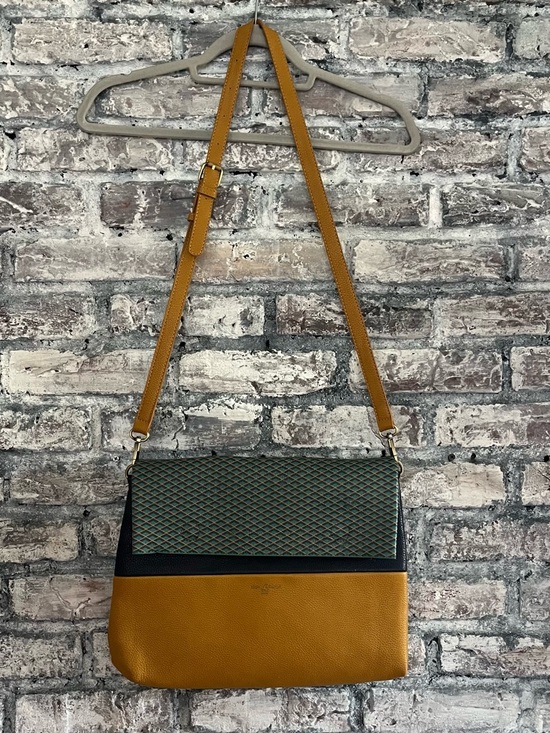 Nice things Paloma S Handbags - Nice things Paloma S 2-Tone Mustard and Green Crossbody Bag Adjustable Strap New